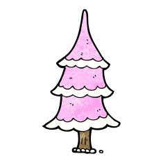 cartoon pink christmas tree N17