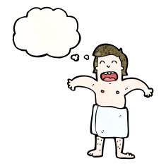 cartoon man in towel N22