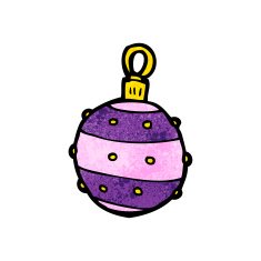 Cartoon Christmas Bauble N133