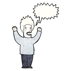 cartoon frightened man N123