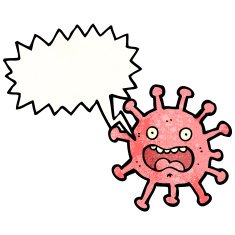 cartoon germ with speech bubble N15