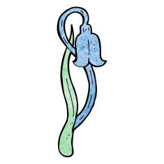 blue flower cartoon N8