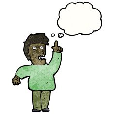 cartoon man with idea N190