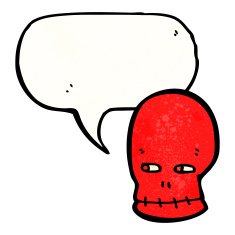 cartoon talking skull N11