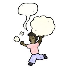 cartoon man carrying cloud N7