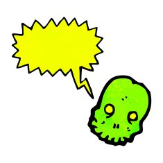 spooky shrieking skull cartoon N4