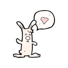 cartoon rabbit with love heart N7