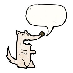 cartoon wolf with speech bubble N50