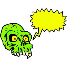 spooky shrieking skull cartoon N6