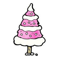 pink christmas tree cartoon N8
