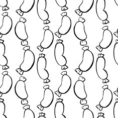 Seamless pattern with sausages