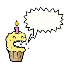 shouting cupcake cartoon N5