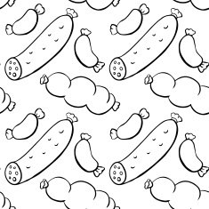 Seamless pattern with sausages N2