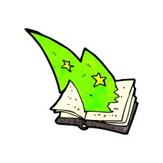 cartoon magic spell book N38