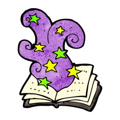 cartoon magic spell book N39