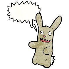 cartoon rabbit with speech bubble N135