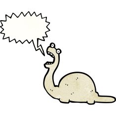 cartoon dinosaur with speech bubble N59