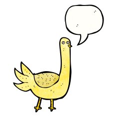 cartoon pigeon with speech bubble N5