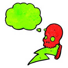 crazy electric skull cartoon N6