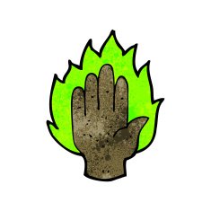 flaming hand symbol N8