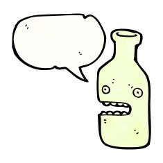 cartoon bottle with speech bubble N2