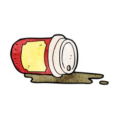 spilled coffee cup cartoon N4