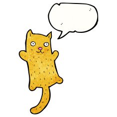 cartoon cat with speech bubble N120