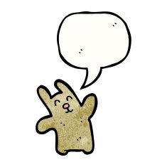 cartoon rabbit with speech bubble N138