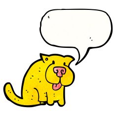 cartoon dog with speech bubble N51