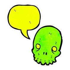 shrieking skull cartoon N7