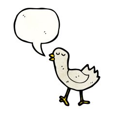 cartoon bird with speech bubble N355