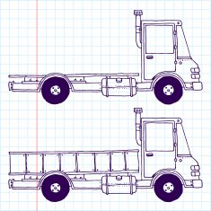 Doodle trucks School notebook Vector illustration