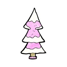 pink chirstmas tree cartoon N2