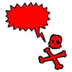 talking skull and crossbones cartoon N3