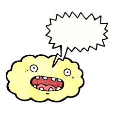 shouting cloud cartoon character N4