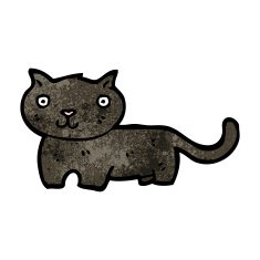 cartoon black cat N80
