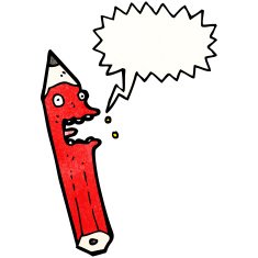 crazy pencil cartoon character N3