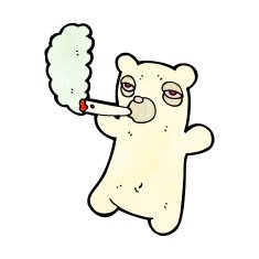 cartoon polar bear smoking cigarette N2