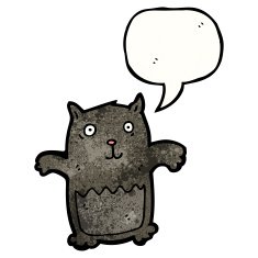 cartoon black cat N81