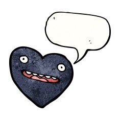 cartoon black heart N16
