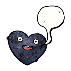 cartoon black heart N17