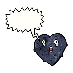 cartoon black heart N18