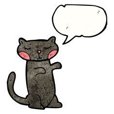 cartoon black cat N86