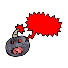 shouting bomb cartoon N4