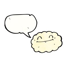 happy cloud with speech bubble N8