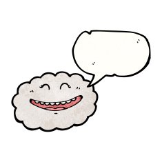 happy cloud with speech bubble N9
