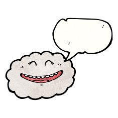 happy cloud with speech bubble N10