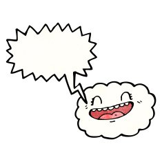 happy cloud with speech bubble N12