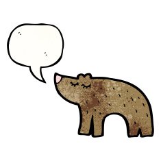 cartoon bear with speech bubble N45