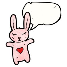 cartoon pink bunny rabbit N13